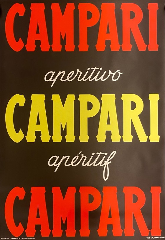 Image 1 of  Anonimo, c.a. 1959 - CAMPARI CAMPARI CAMPARI - Affiche vintage originale