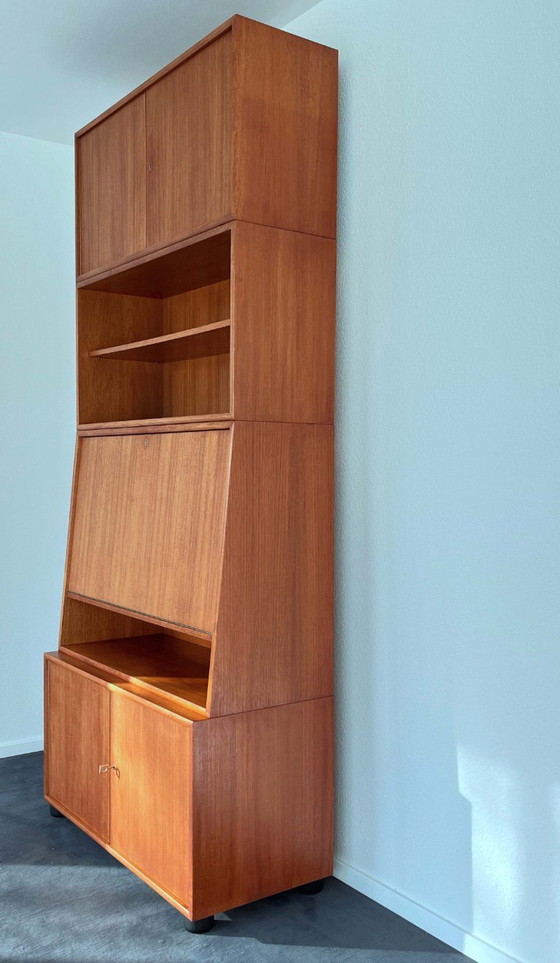 Image 1 of Scrivania da segretaria, scrivania da scrittura, mobile a 4 elementi, teak, WK Möbel, 1967