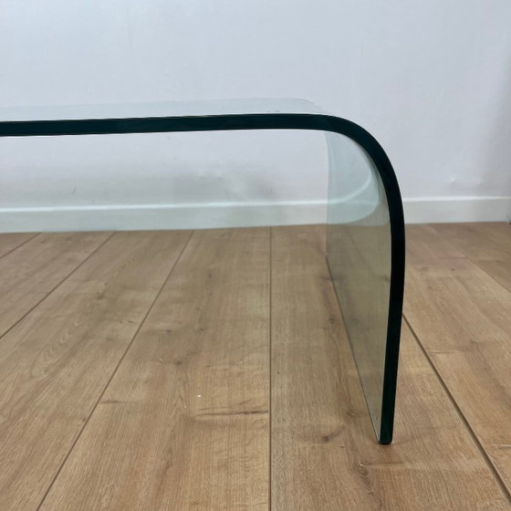 Image 1 of Mesa de centro de cristal curvado y esfera de mármol negro, Giorgio Cattelan para Cattelan, 1980