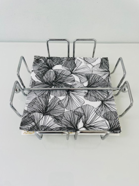 Image 1 of Retro chrome napkin holder with weight