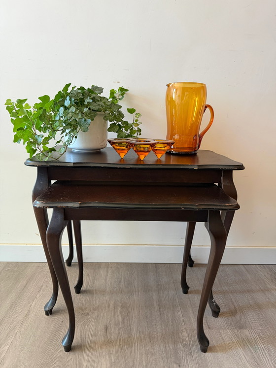Queen Anne set van twee kleine tafels – Eetkamerset, Wood (photo 8 of 9)
