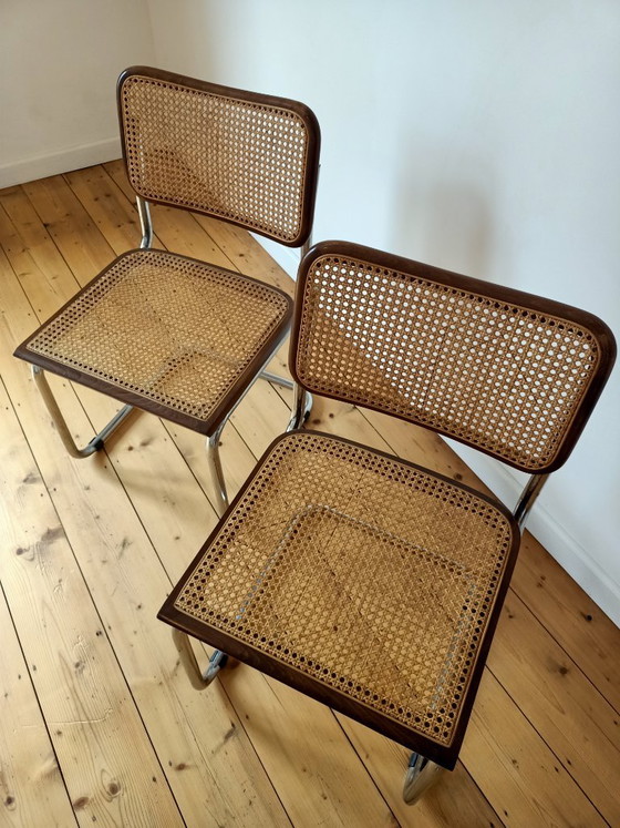 2 chaises Cesca dans le style de Marcel Breuer – Chaises de salle à manger, Wood, Chrome (photo 5 of 7)