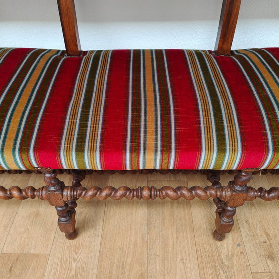 Image 1 of Banc antique en chêne français, banc d'entrée, banc de salle à manger, banc de table à manger c