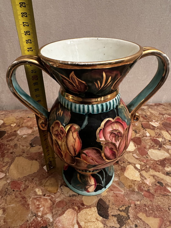 Image 1 of Vintage ceramic amphora vase signed Vallauris - H 24 cm