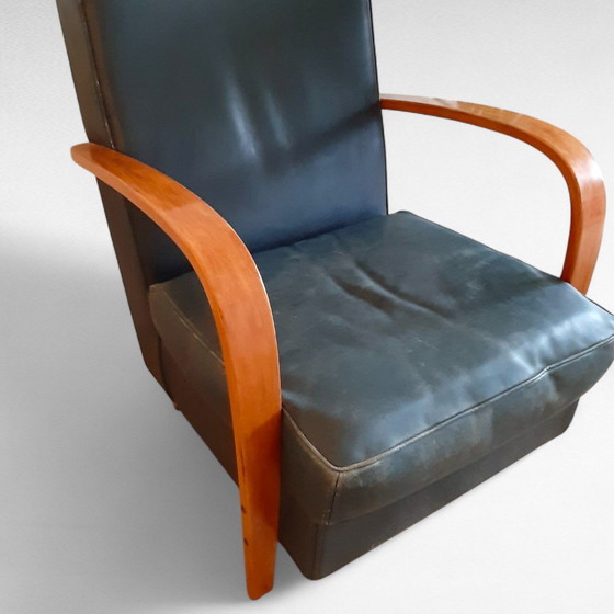 Image 1 of Italiaans Design Baxter Fauteuil, Petrol Groen Leer