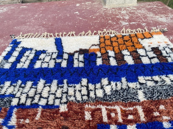 Image 1 of Kleurrijk Marokkaans Beni Ourain-tapijt 300 x 200 cm – Handgeweven wollen Berber-tapijt