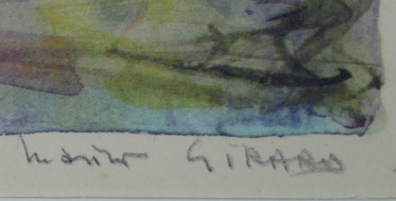 Image 1 of Antike gerahmte Farbgravur. Marius Girard. Die Île de la Cité, Paris.