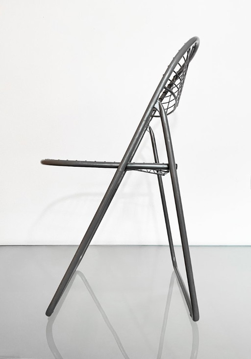 Vintage IKEA gray 80s Niels Gammelgaard Åland folding chair