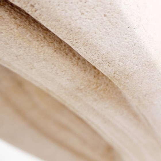 Image 1 of Brutalistische Tischlampe aus geschnitztem Kalkstein - Um 1980er Jahre