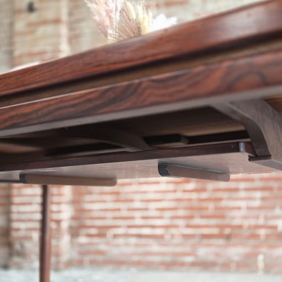 Johannes Andersen, Christian Linneberg, vintage Deense tafel, Andersen (Johannes), Eettafels, Hout, Bruin (foto 14 van 22)