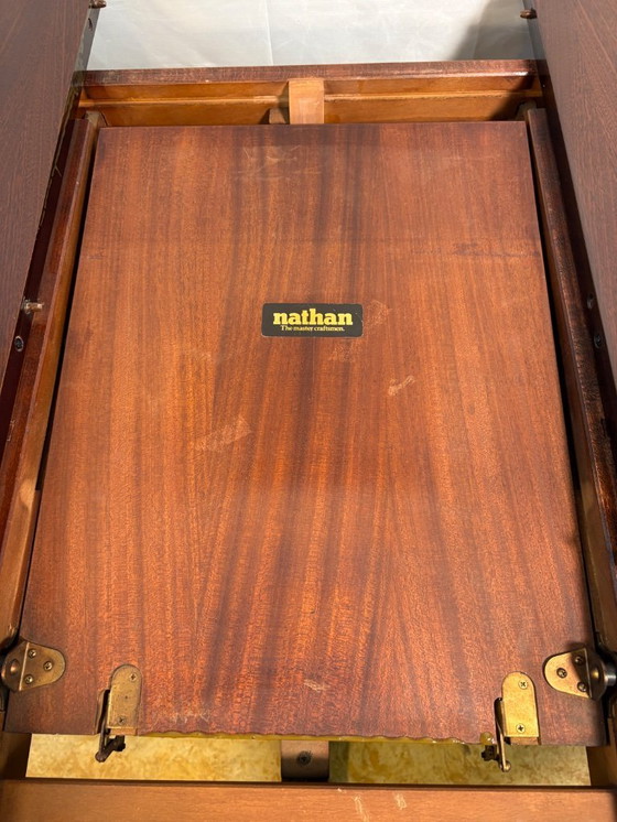 Image 1 of Mid-Century Retro Vintage Teak Round Extending Dining Table by Nathan Furniture 1960s  Pedestal Base • Scandinavian Design Influ