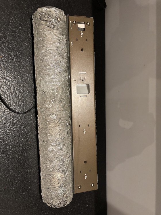 Image 1 of Ensemble de 2 très grandes appliques murales (verre dépoli vintage) Hans Popp (HP Leuchten)