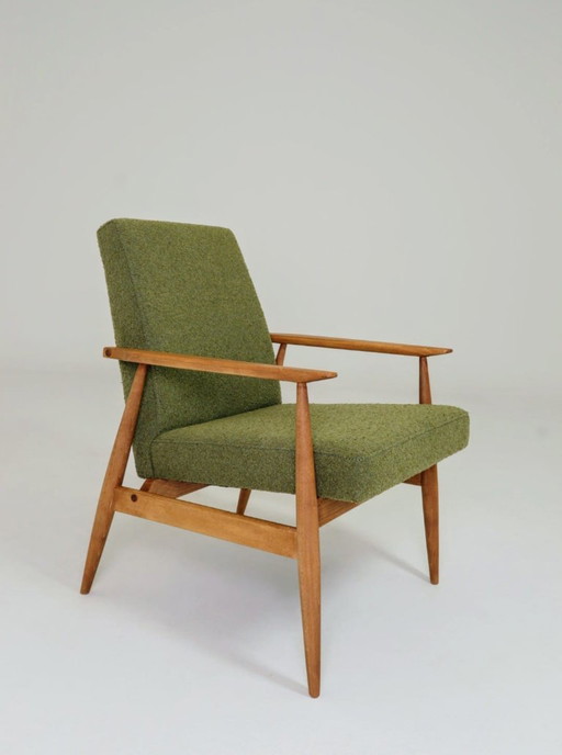 Sessel Vintage Grün Olive Boucle, Mid Century Design, 1960