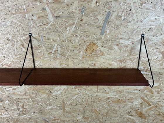 Image 1 of 60s 70s teak shelf Wall shelf WHB Germany String shelf Danish Design