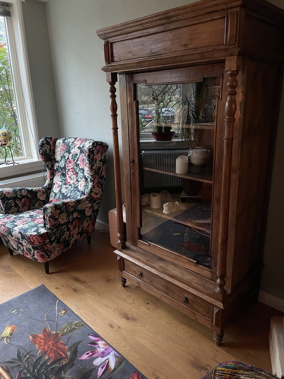 Image 1 of Halfhoge (vitrine)kast vintage indonésien