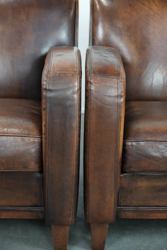 Image 1 of 2x Vintage Sheepskin Armchair