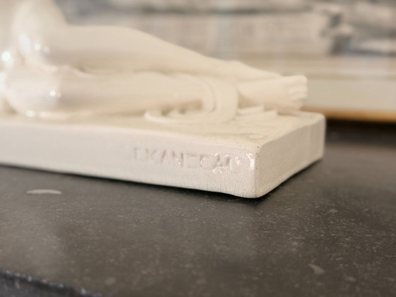 Image 1 of Art Deco "Woman and Fawn" Sculpture by Charles Lemanceau – Saint-Clément