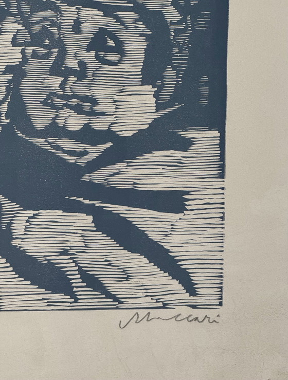 Mino Maccari linocut 50x70cm, figurative, modern art, Lithographs & prints, Paper, White (photo 3 of 6)