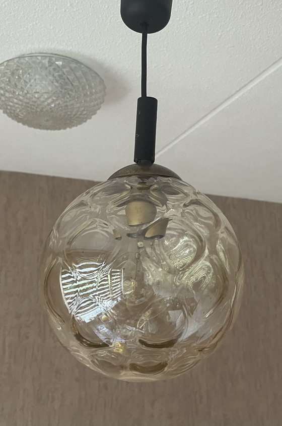 Image 1 of 2x lampade da soffitto a sfera in vetro vintage anni '70