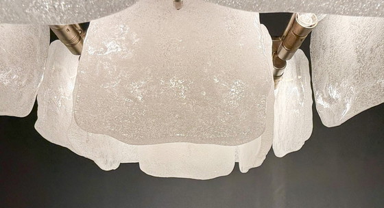 Image 1 of Lampe en verre glacé/plafonnier de J.T. Kalmar pour Kalmar Franken, modèle : Bernstein, Autriche, années 1960