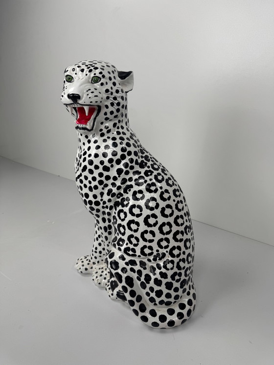 Image 1 of Leopardenfigur aus italienischem Porzellan - Fierce & Fabulous
