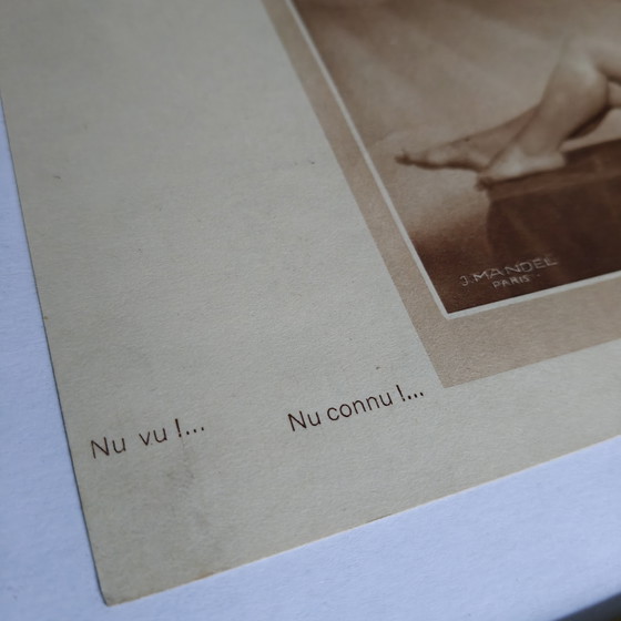 Image 1 of Photographie originale de nu Art déco de J. Mandel, Paris – Tirage sépia français – Encadrée