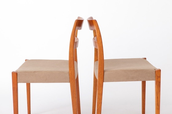 2 van 8 Garmi eetkamerstoelen van Nils Jonsson voor Troeds, jaren 60, Zweedse teakhouten stoelen in – Textile (photo 5 of 12)