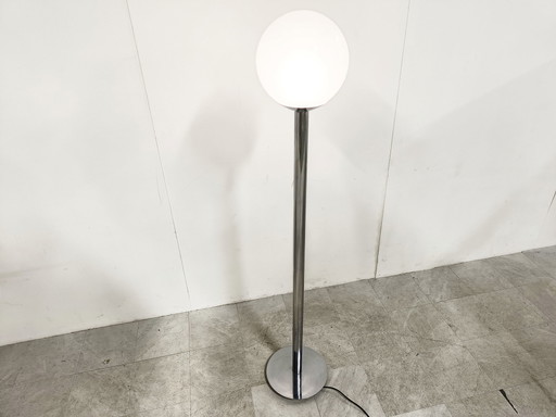 Vintage chrome and glass floor lamp, 1970s