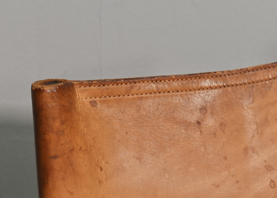 Image 1 of 4x Chaises Monk en cuir cognac par Afra & Tobia Scarpa pour Molteni, Italie 1974