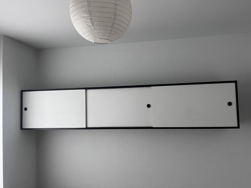Vintage (1960er Jahre) schwebender Wandschrank mit Schiebetüren – wandkast, Wood