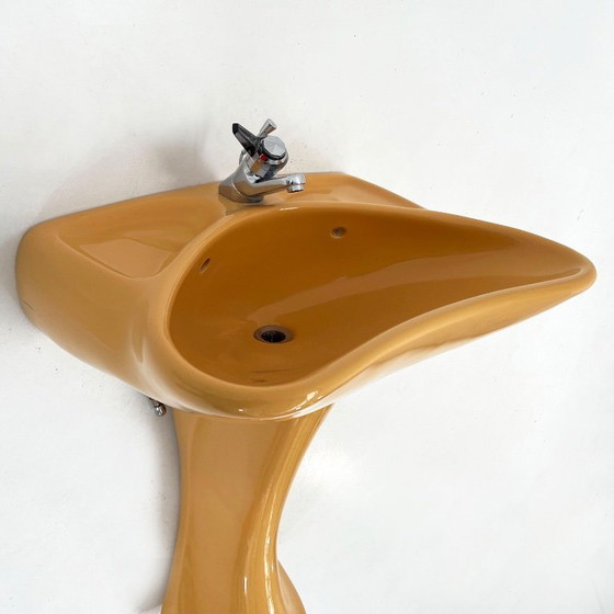 Image 1 of Lavabo sur pied couleur moutarde de Luigi Colani pour Villeroy & Boch, années 1960