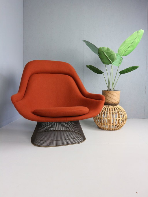 Early bronze lounge chair by Warren Platner for Knoll 1960s in rust red