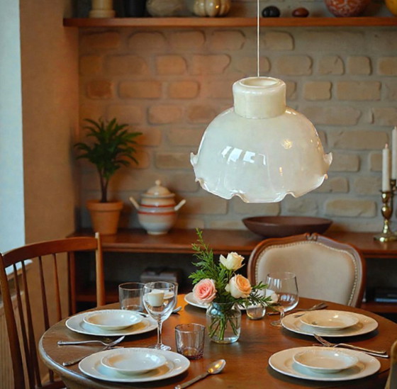 Image 1 of Opaline Lampshade in Butter Yellow