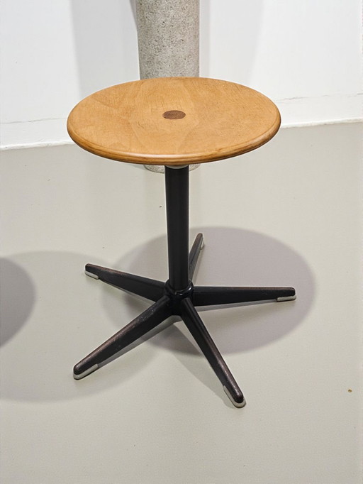 Vintage Werkstatthocker Hocker Arbeitshocker Industriehocker Höhenverstellbar