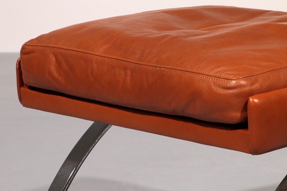 Image 1 of Cognac Leder COR Swing Lounge Stuhl mit Ottomane von Adolf & Schöpfer 1976