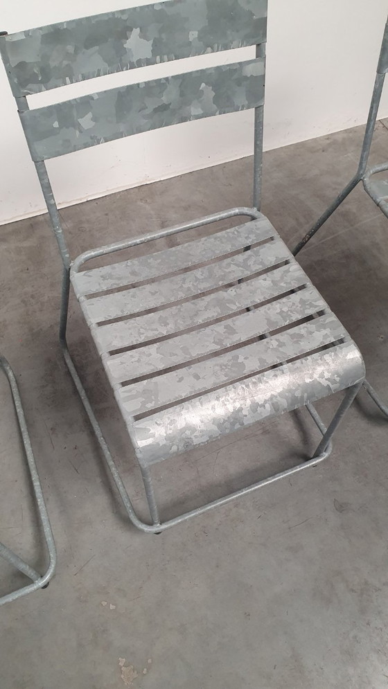 Vintage Stackable Designer Garden Chairs Galvanized Garden Chair – Dining chairs, Metal (photo 11 of 13)