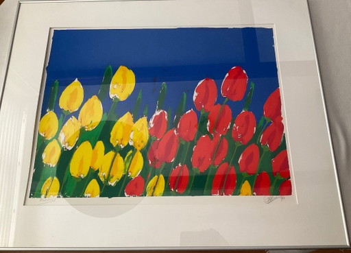 Monoprint - Joop Rozendaal - Dé Noordwijkse Tulpenschilder – kunst, Paper