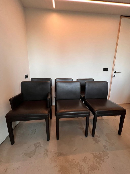 6x Hülsta-Lederstühle