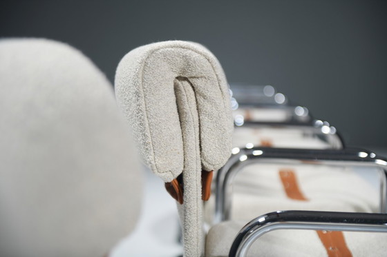 Image 1 of Tucroma Cantilever bouclé eetkamerstoelen van Guido Faleschini voor i4 Mariani