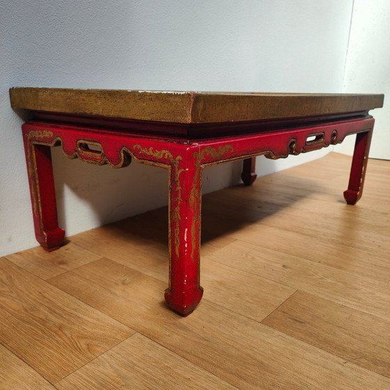 Image 1 of Vintage Chinoiserie Japandi Salontafel, Koffietafel Hout