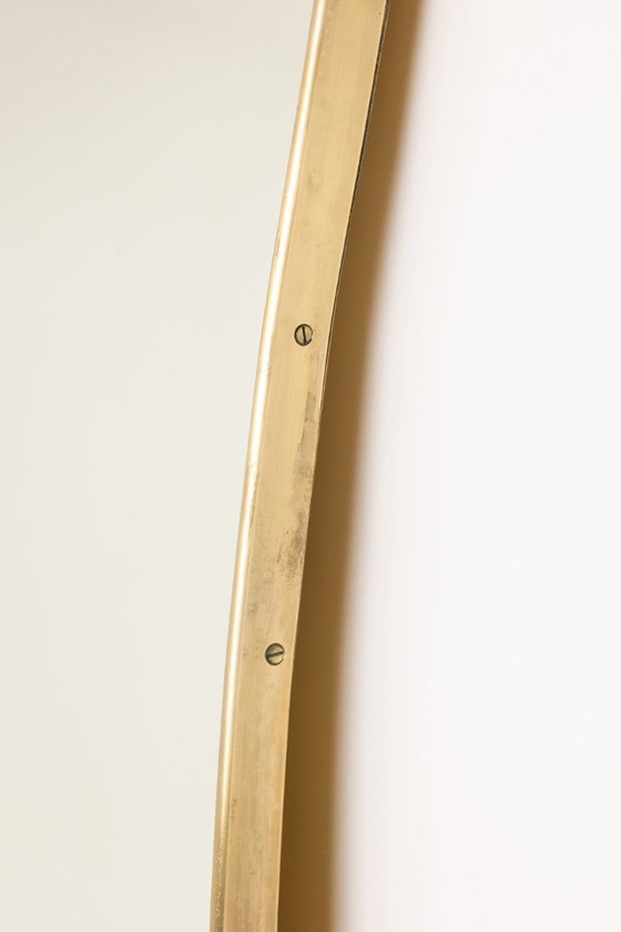 Image 1 of Pair of mirrors, Gio Ponti style. Brass frame. 1980s.
