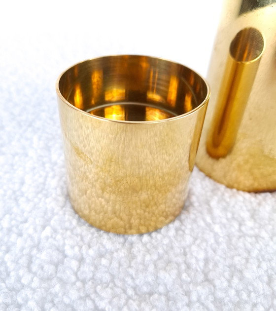 2x Vintage Kandelaren Messing Mid Century Modern Design – Kandelaars en kaarsen, Brass, Metal (photo 5 of 7)