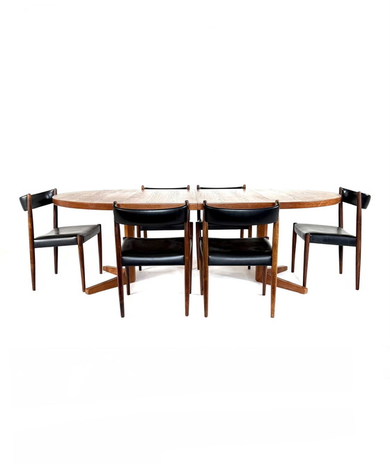 Image 1 of Vintage verlengbare Deense teakhouten eettafel ‘60