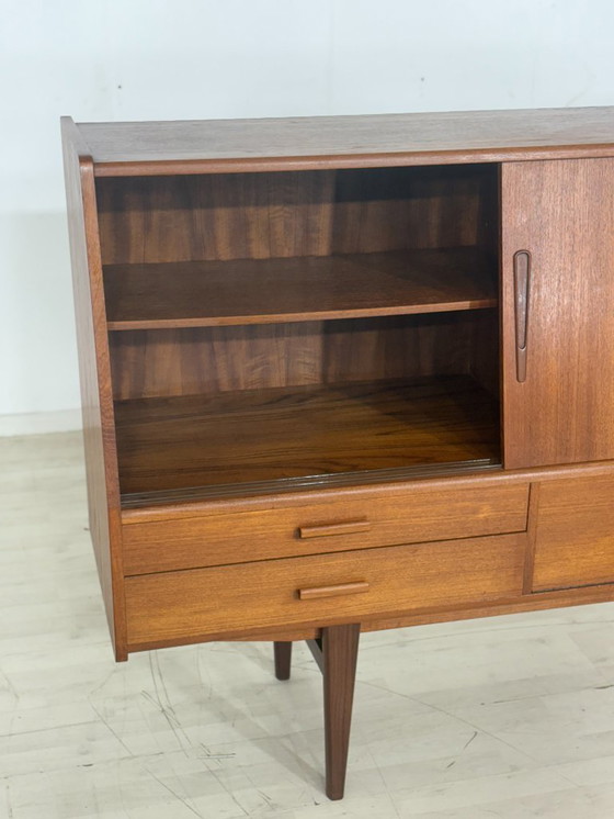 Image 1 of Buffet haut style années 50 / Meuble bar en teck / Meuble de salon / Buffet vintage