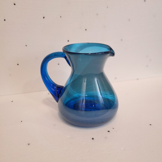 Image 1 of Jarra cristal soplado azul, 50’s - Italia