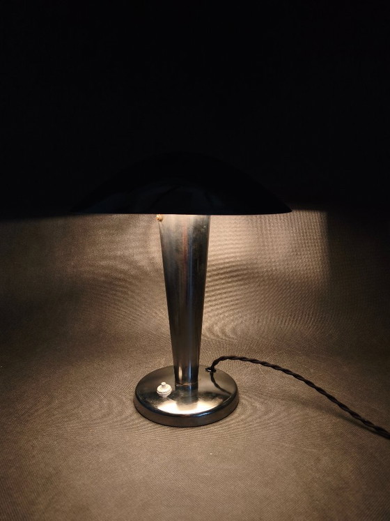 Image 1 of Bauhaus Chrome Table Lamp with Adjustable Shade, 1930s