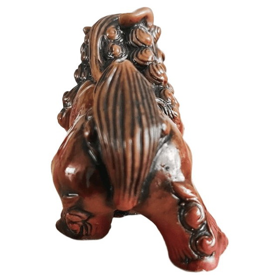 Image 1 of Statuetta vintage cinese di cane Foo, leone guardiano, in resina, anni '70