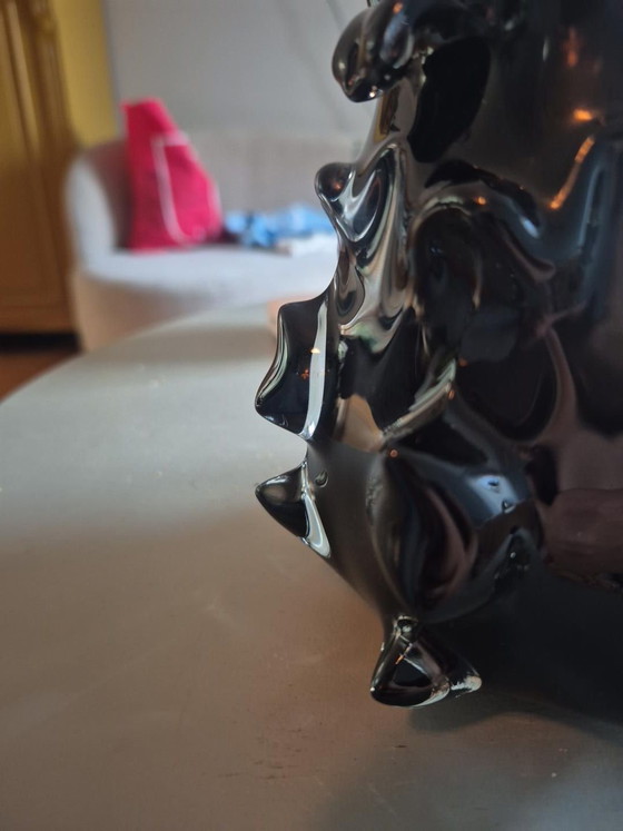 Mid-Century design vase 'Pimple', Attributed to Jan Beránek (Skrdlovice), Glass, Black (photo 5 of 5)