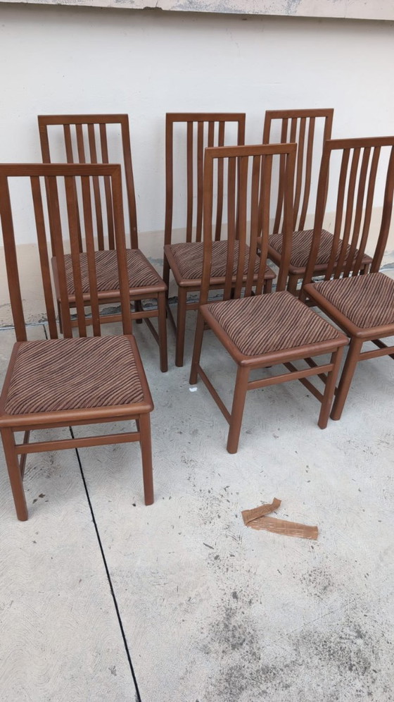 Image 1 of Set di 6 sedie da pranzo di Mario Marenco per Mobilgirgi, anni '70