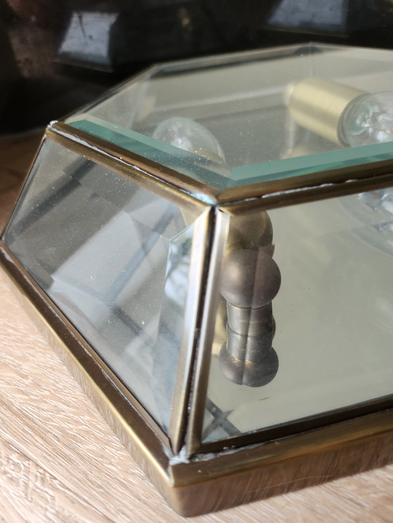 Image 1 of 2 lampade vintage sfaccettate in vetro colorato